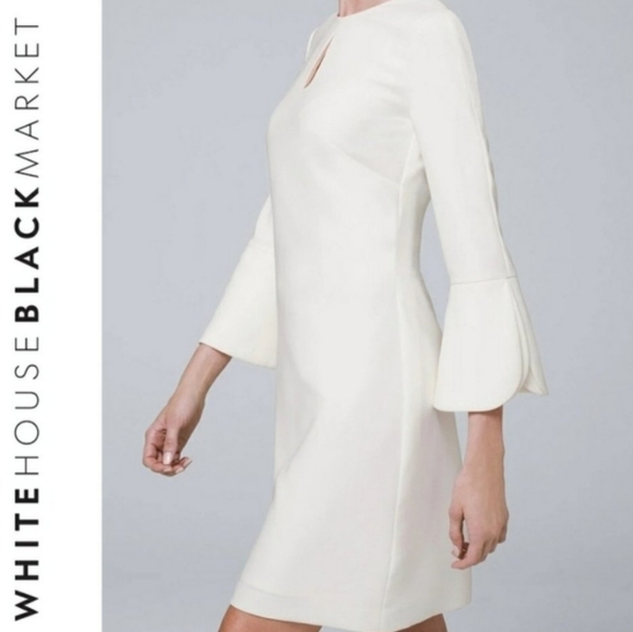 WHBM Petal-Sleeve Shift Mini Dress Size 4 - Picture 2 of 15